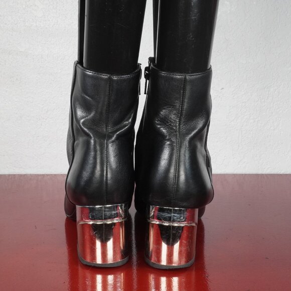 Women's Aldo Black Leather Ankle Fashion Boots Booties 8.5 - Picture 5 of 6